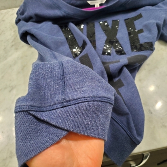 Victoria's Secret Y2K VTG LUXE LIFE Bling Scoop Neck Tunic Sweatshirt- SZ Small - Picture 5 of 10